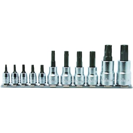 Ko-Ken Bit Socket set TORXPLUS 10IP-60IP 200mm 11 pieces 1/4, 3/8, 1/2 Sq. Drive RSX025/11-IP